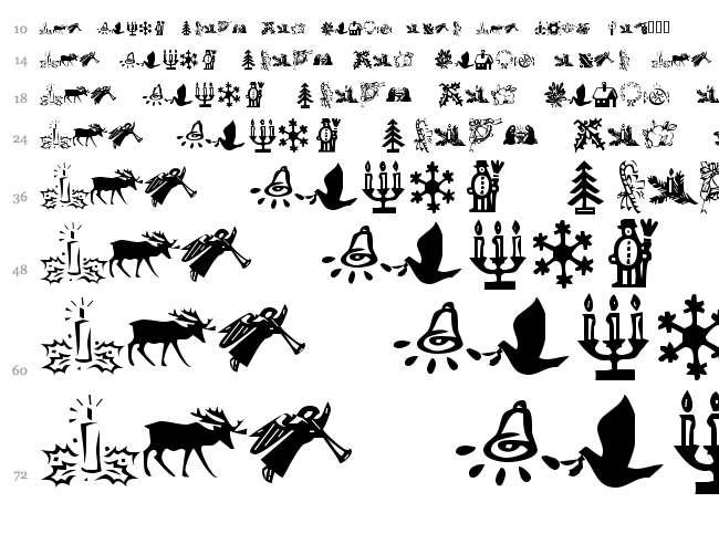 KR Christmas Time font waterfall